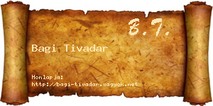 Bagi Tivadar névjegykártya